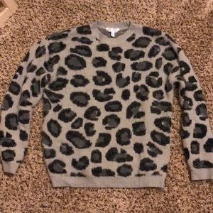 Time and Tru Gray Cheetah Sweater